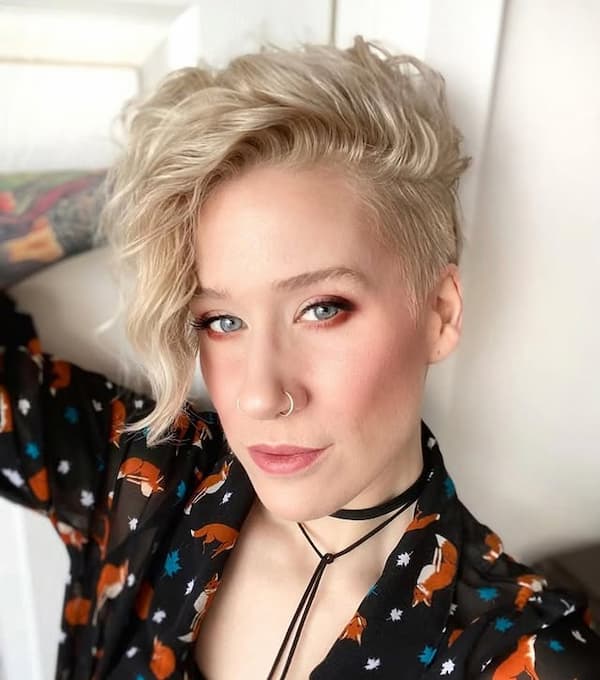 Undercut Pixie with Long Side Bangs 