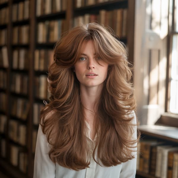 Voluminous Shaggy Cut with Curtain Bangs&nbsp;