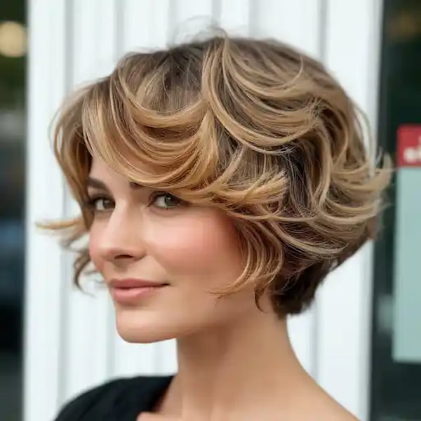 Feathered Pixie for Thick Hair 