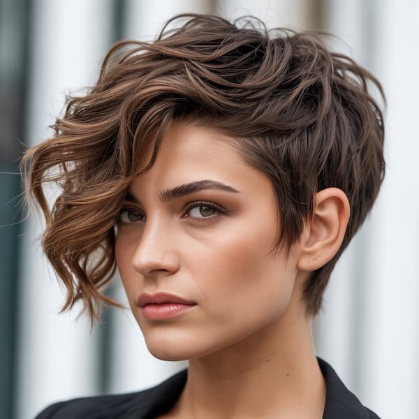Layered Asymmetrical Pixie with Waves