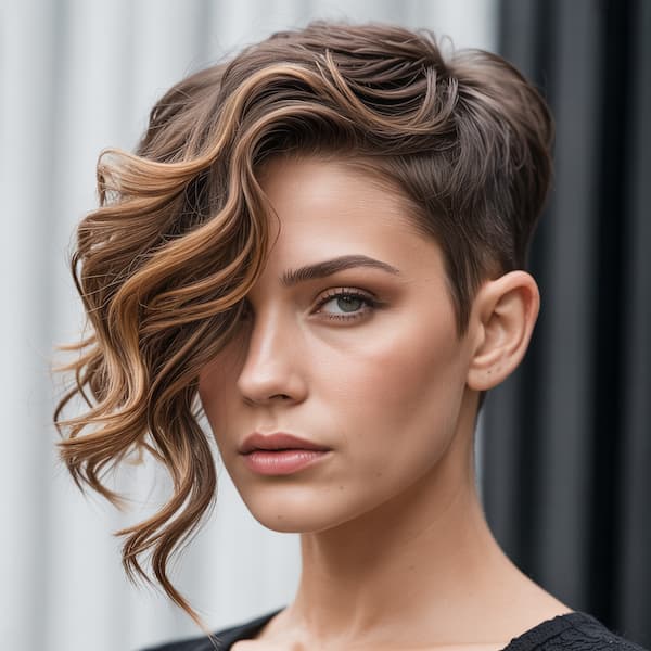Long Asymmetrical Wavy Pixie 