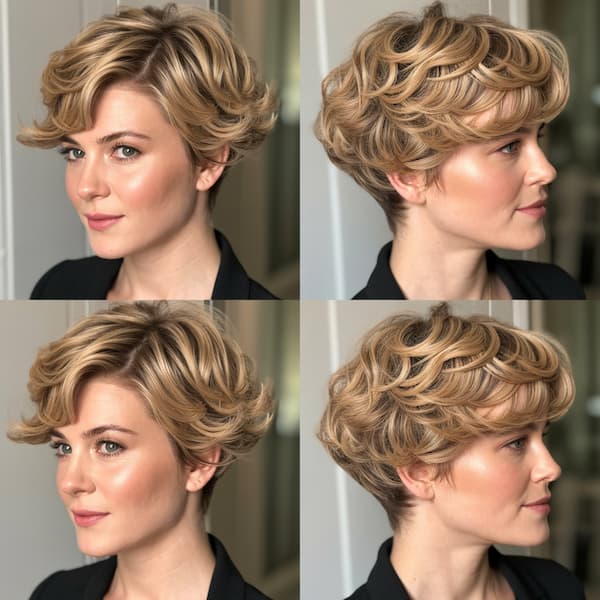 Side-Parted Layered Pixie 
