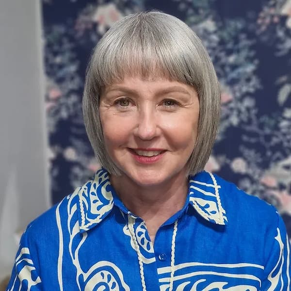 Blunt Cropped Bob with Mini Bangs