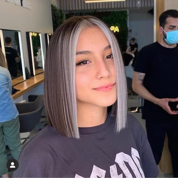 Brown and Gray Blunt Bob