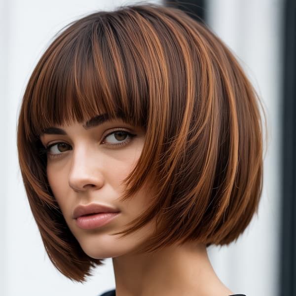 Face Framing Bob with Full Bangs&nbsp;