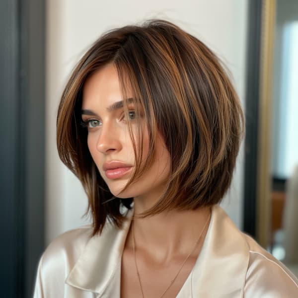 Shaggy Blunt Long Bob