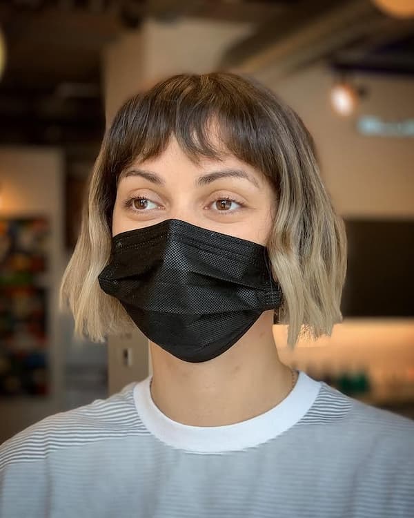 Chin Length Bob with Baby Bangs