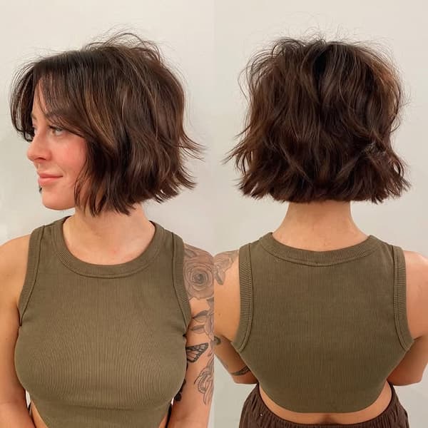 Textured Bob with Curtain Bangs&nbsp;