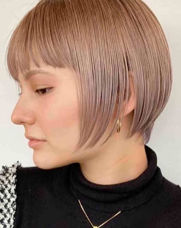 Sleek Stacked Bob with Wispy Bangs
