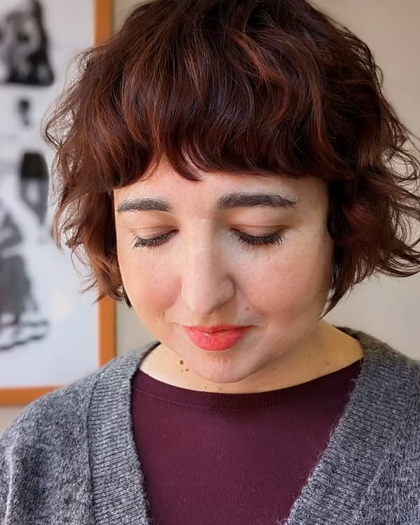 Razored Feathered Bob with Swoopy Bangs&nbsp;