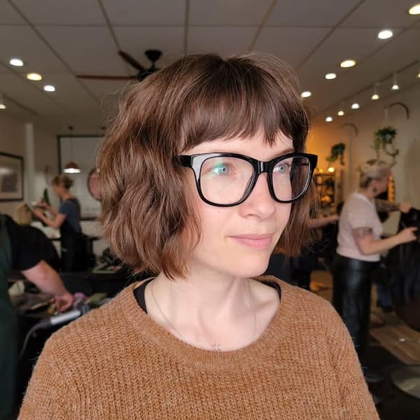 French Bob with Bangs for Women with Glasses&nbsp;