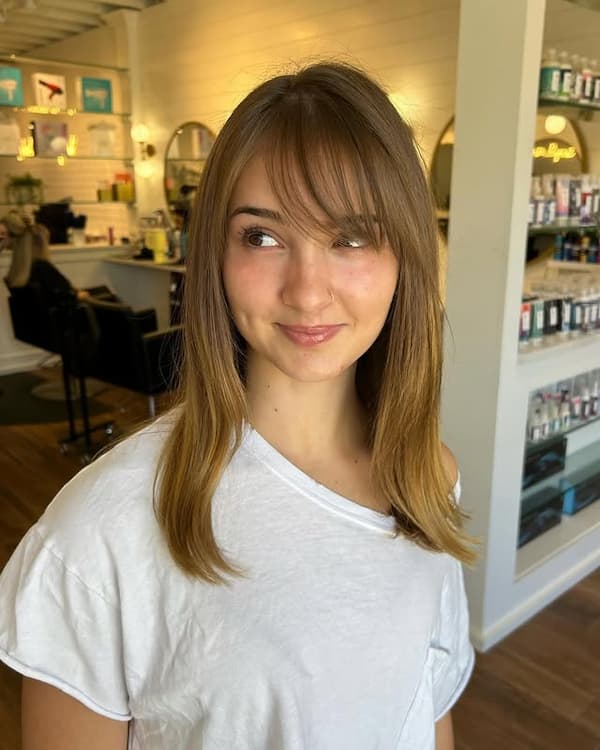 Simple Blunt Lob with Side Bangs&nbsp;