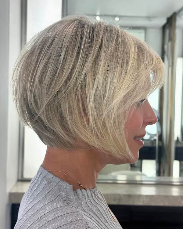 Layered Bob with Nape and Curtain Bangs
