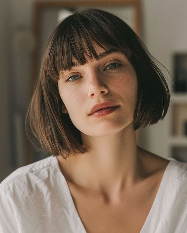 Red Carpet Inspired French Bob with Bangs&nbsp;