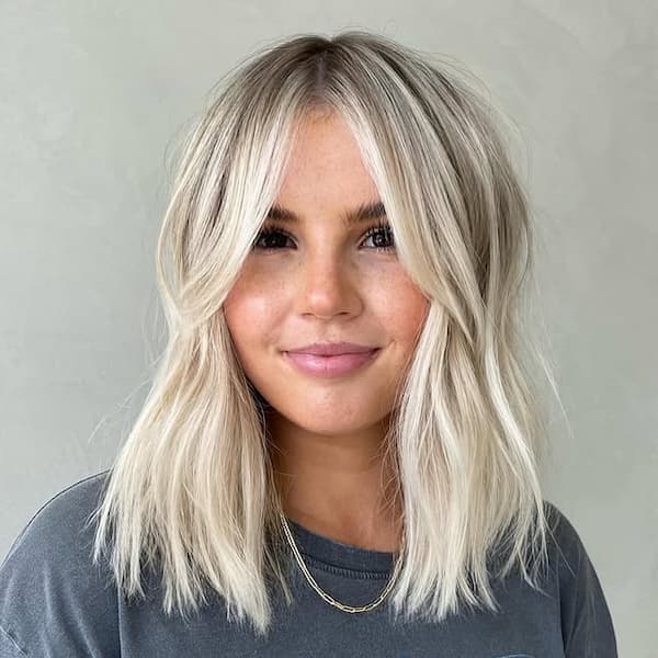 Layered Blunt Bob with Curtain Bangs