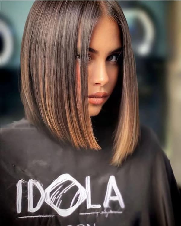 Blunt Bob with Color Highlights&nbsp;