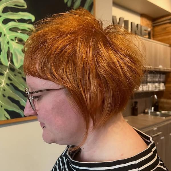 Textured Shaggy Bob with Mini Bangs