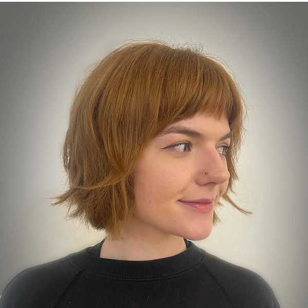 Shaggy Chin-Length Bob with Micro Bangs