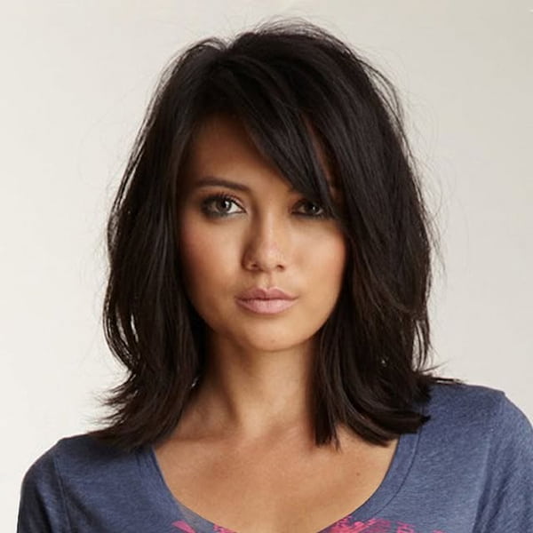 Layered Lob with Side Bangs&nbsp;