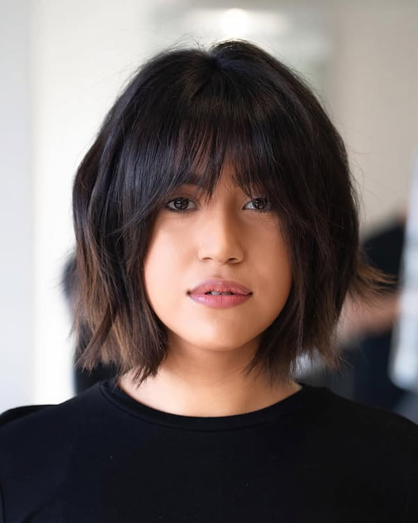Sleek Shaggy Bob with Wispy Bangs&nbsp;