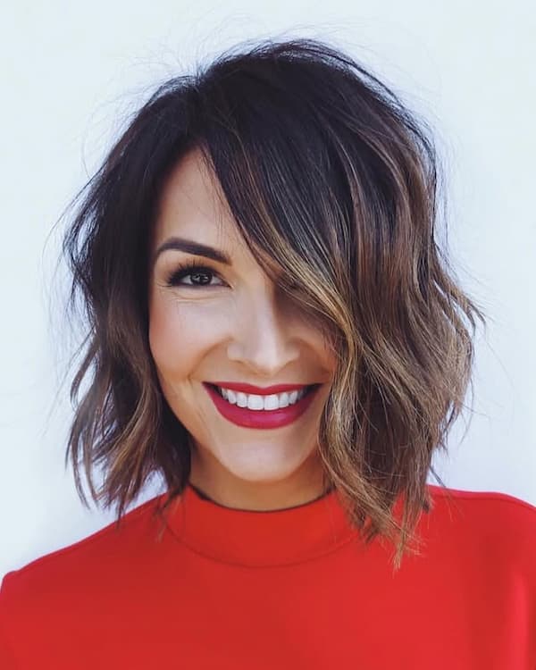 Side-Parted Layered Bob
