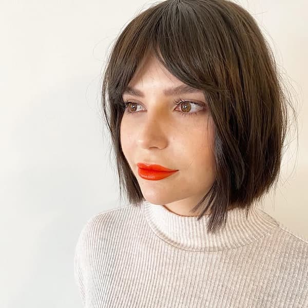 Neck-Length Bob with Curtain Bangs&nbsp;