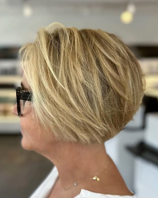 Stacked Bob with Feathered Ends