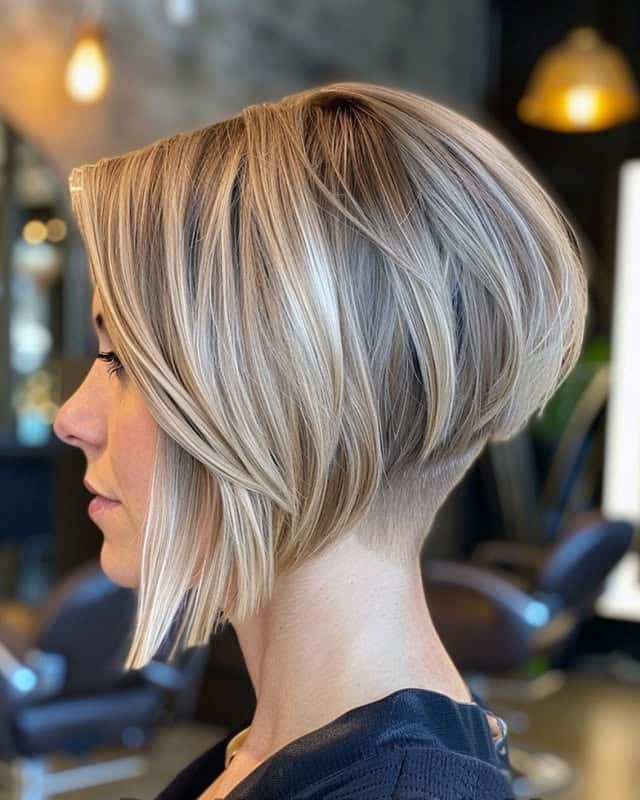 Undercut Inverted Angled Bob