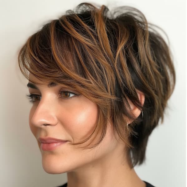 Angled Layered Pixie with Bangs&nbsp;&nbsp;