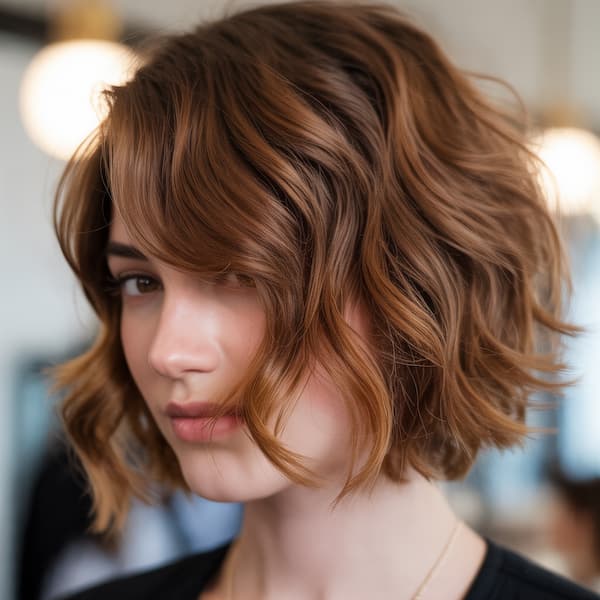 Wavy Bob with Side Bangs&nbsp;