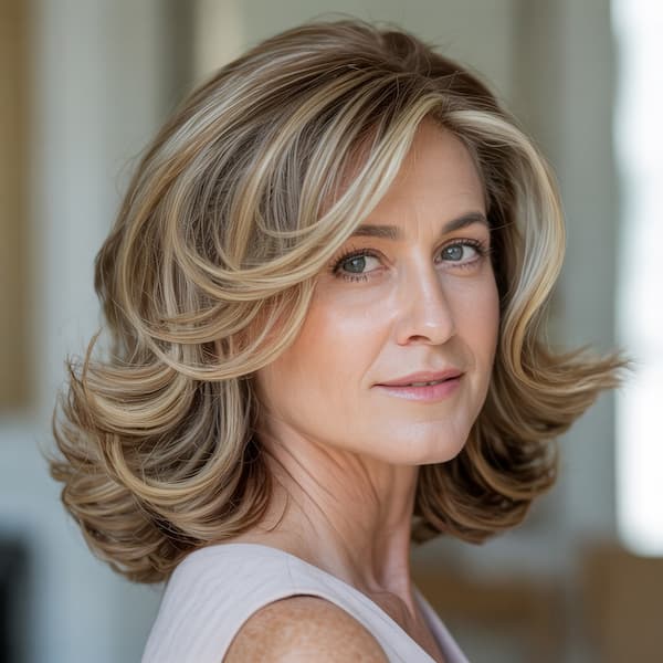 Feathered Haircut for Matured Women&nbsp;