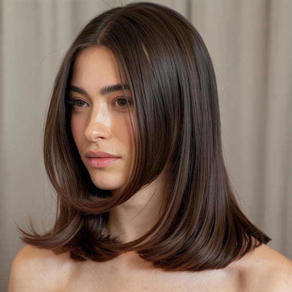 Red-Carpet Sleek Mid-Length Haircut