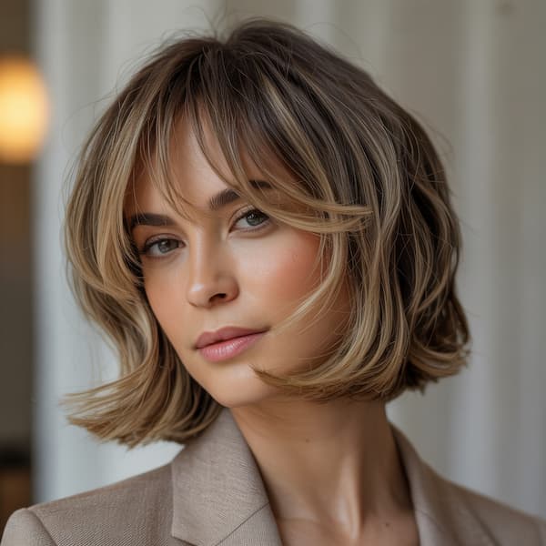 Statement Shaggy Bob with Bangs&nbsp;