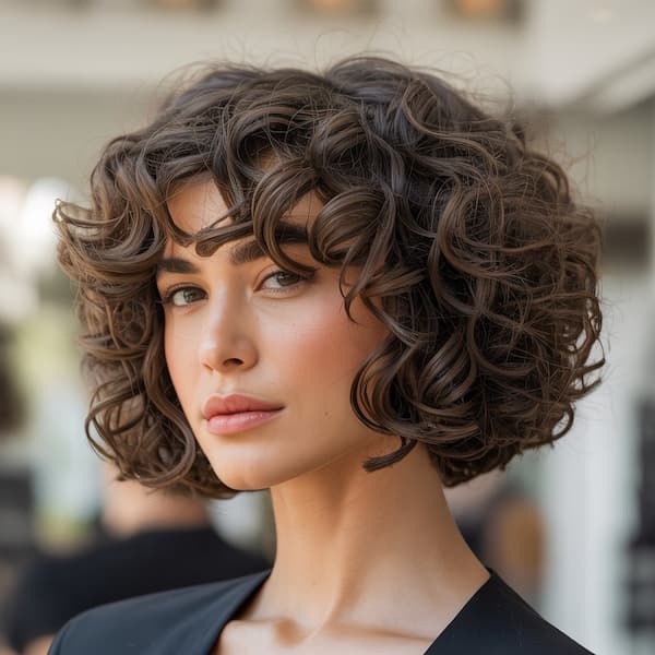 Curly Bob with Bangs&nbsp;