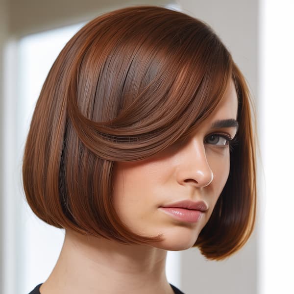 Blunt Bob with Side Swoopy Bangs&nbsp;