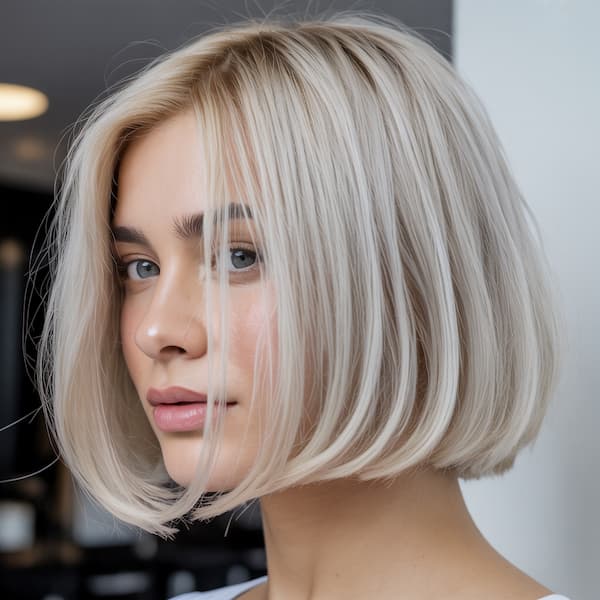 Platinum Blonde A-Line Bob