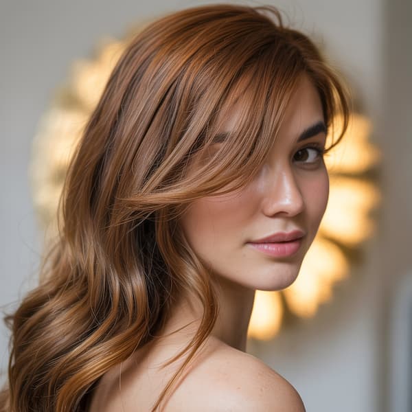 Long Quick Weave with Long Side Bangs