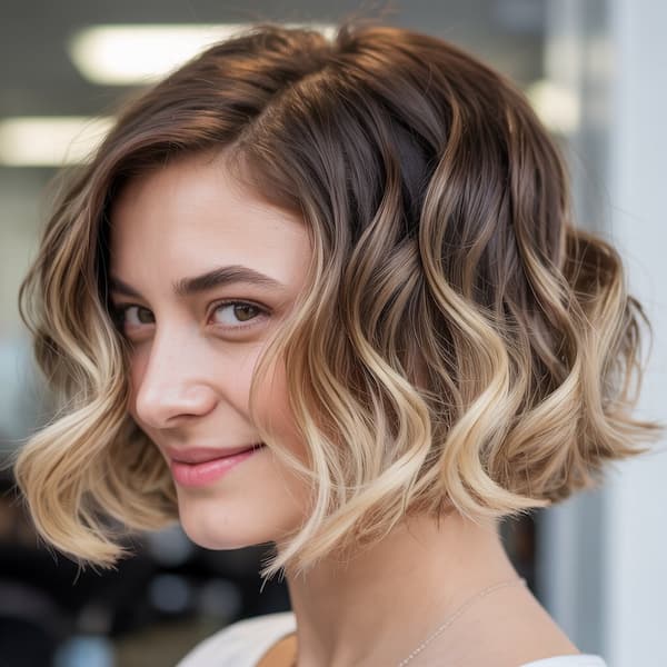 Ombre Layered Wavy Bob&nbsp;