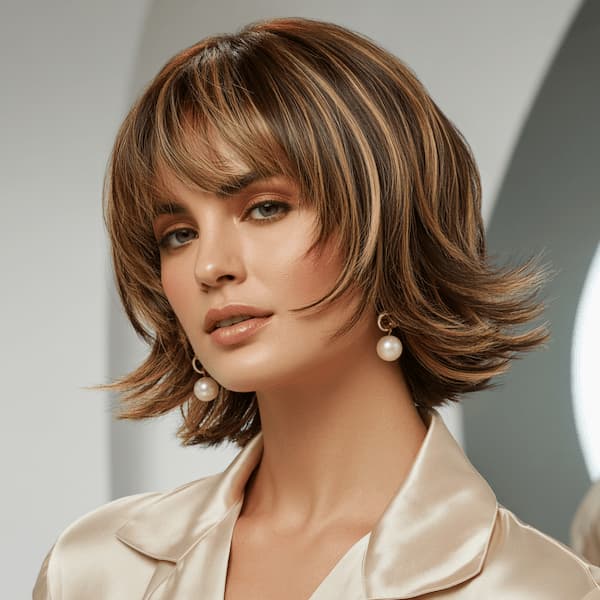 Shaggy Bob with Multiple Layers and Wispy Bangs&nbsp;