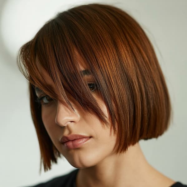 Chin-Length Bob with Side Bangs&nbsp;