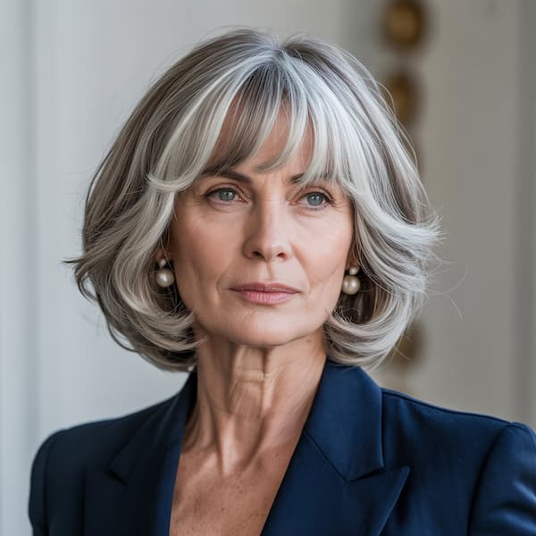 Long Shaggy Bob for Older Women&nbsp;