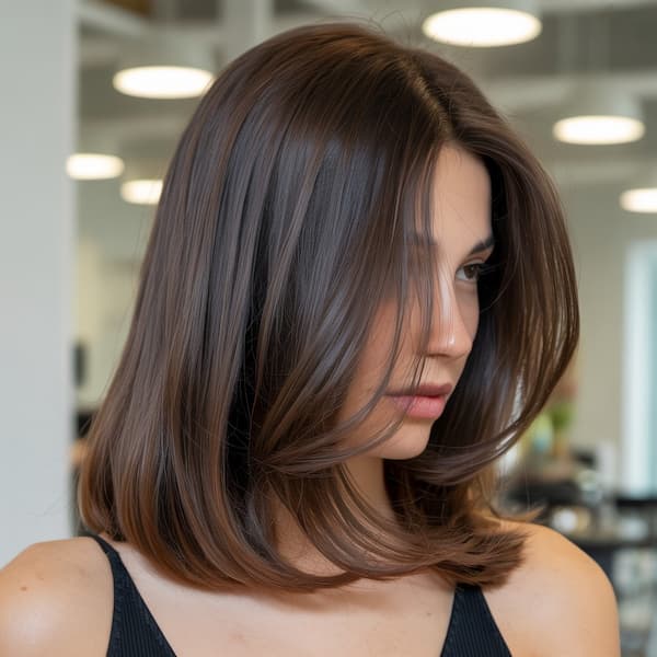 Center-Parted Sleek Lob&nbsp;