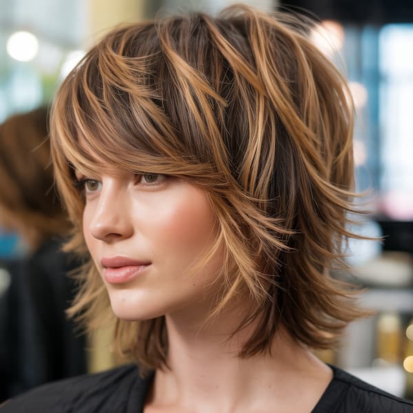 Edgy Wolf Cut with Side Bangs&nbsp;