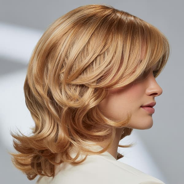 Layered Mid-Length with Choppy Bangs