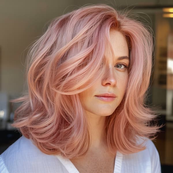 Pinkish Messy Lob&nbsp;