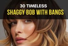 Timeless Shaggy Bob with Bangs