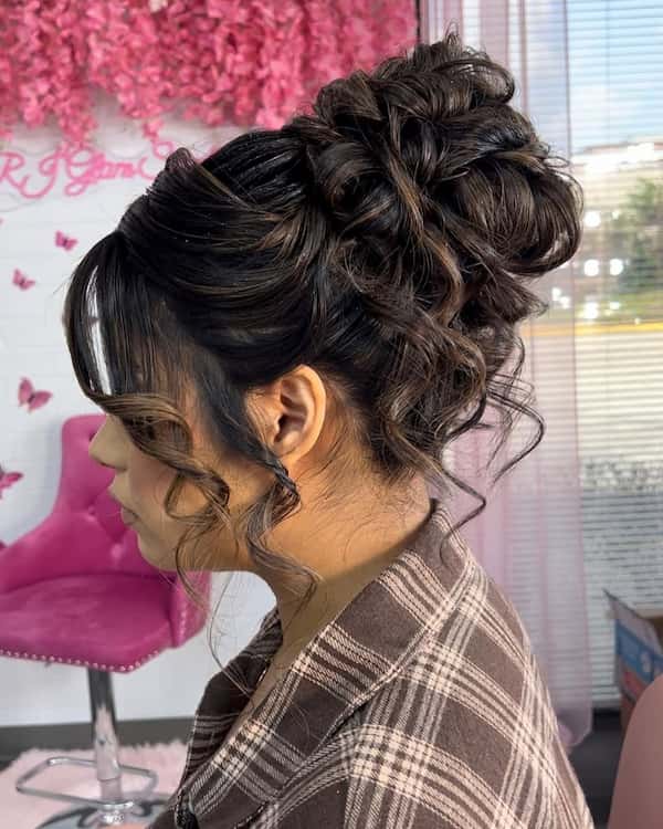 High Textured Updo for Thick Hair