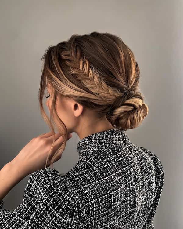 Braided Bun with Flyaways