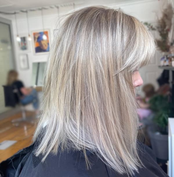 Blonde Long Bob with Bangs
