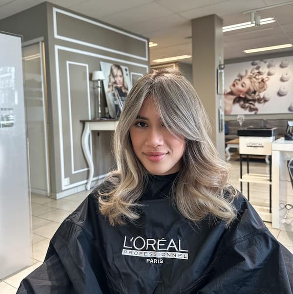 Tousled Lob with Side Bangs